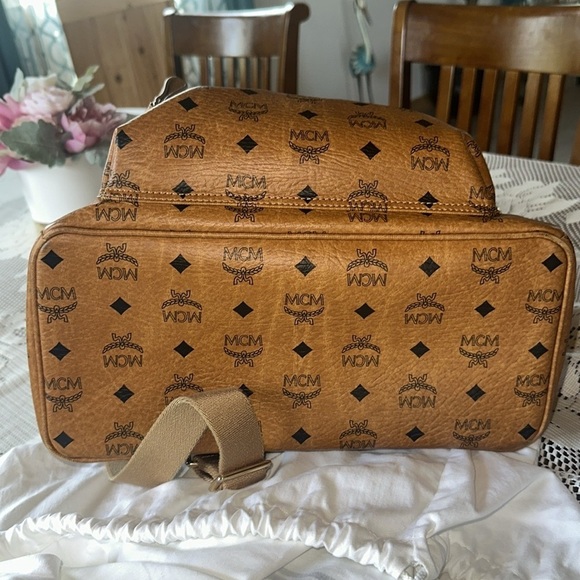 MCM Brown Backpack with Iconic Visetos Monogram - Picture 12 of 13